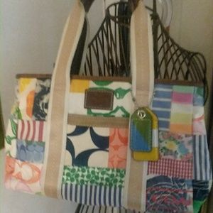 Coach patchwork tote